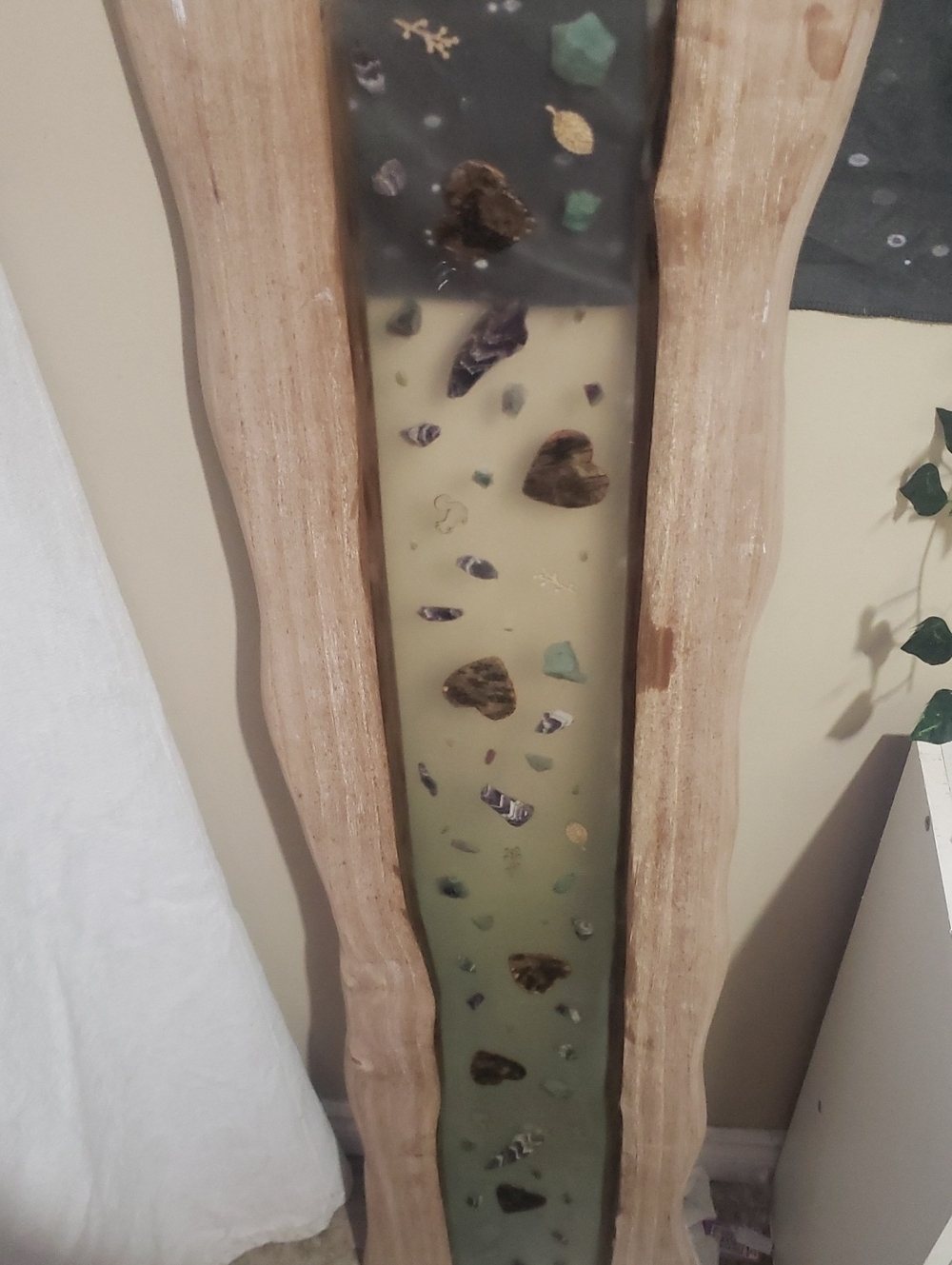 Handcrafted Resin and Driftwood Wall Accent in Sage Green